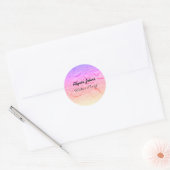 Waterdicht Spatvrij Roze Goud Roze Aangepaste Naam Ronde Sticker (Envelop)