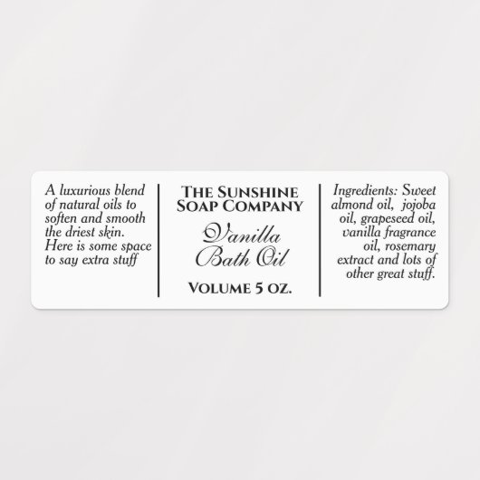 Waterdicht  stijl wit zwart flesetiket labels (Design 1)