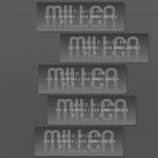 Waterdicht vervagen donkergrijs ombre adres labels