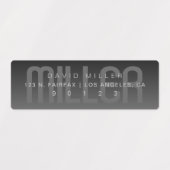 Waterdicht vervagen donkergrijs ombre adres labels (Design 1)