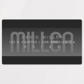 Waterdicht vervagen Zeer donker grijs & zwart adre Labels (Design 1)