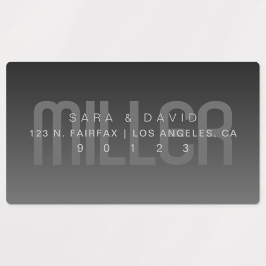 Waterdicht vervagen Zeer donkergrijs ombre adres Labels (Design 3)