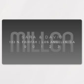 Waterdicht vervagen Zeer donkergrijs ombre adres Labels (Design 1)