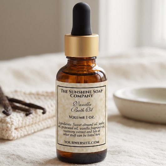 Waterdicht vintage perkamentlabel met ingrediënten labels