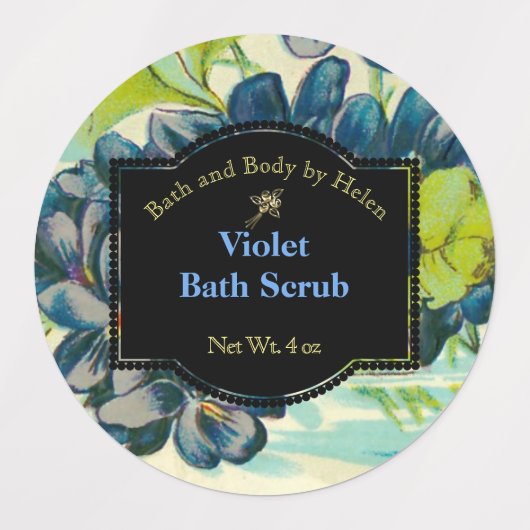 Waterdicht Violet Bath and Body Care Label (Design 1)