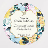 Waterdicht waterbad met geel en blauw floreel & li labels (Design 1)