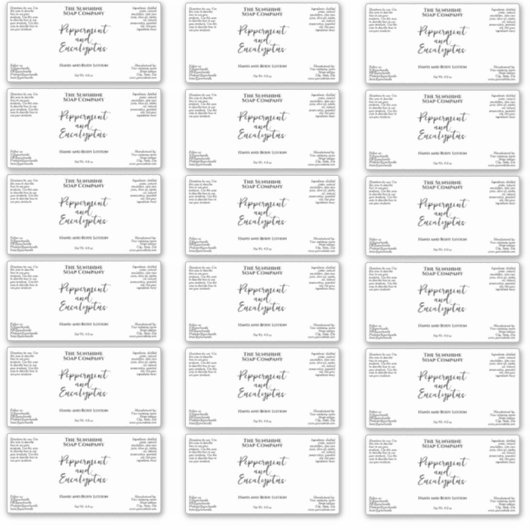 Waterdicht wit of duidelijk Cosmetics productlabel Sticker (Voorkant)