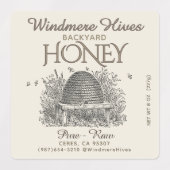 Waterdichte 1.5" Labels  Skep Little Bee 8oz (Design 1)