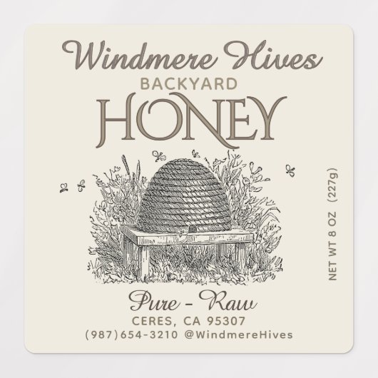 Waterdichte 1.5" Labels Skep Little Bee 8oz (Design 1)