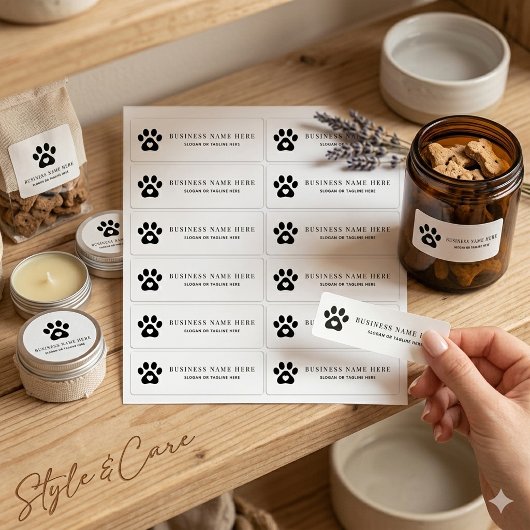 Waterdichte Aangepaste Huisdier Bedrijfsinfo Voor Labels