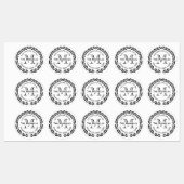 Waterdichte Adresetiketten Custom Monogram Rond Labels (Vel)