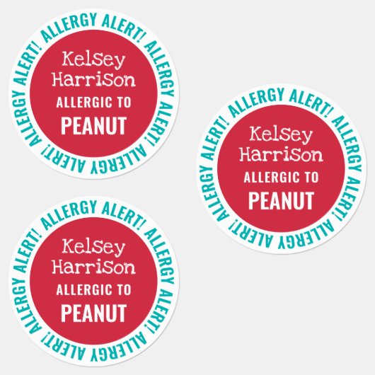 Waterdichte allergie Alert Gepersonaliseerd Kinder Labels (Groep)