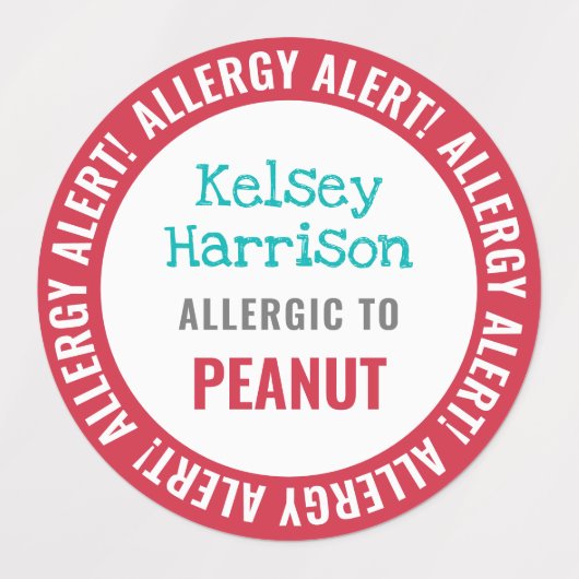 Waterdichte Allergie Alert Gepersonaliseerd Kinder Labels (Design 2)