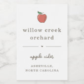 Waterdichte Apple Cider Butter Jelly Jam Labels Wijn Etiket (Enkel label)