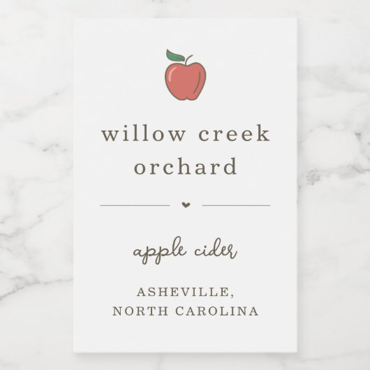 Waterdichte Apple Cider Butter Jelly Jam Labels Wijn Etiket (Enkel label)