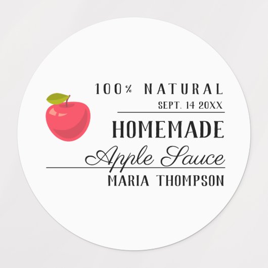 Waterdichte Applesauce Modern Typography Label (Design 1)