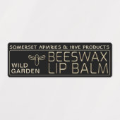 Waterdichte bijenwas Lip Balm Label Gold Bee Black (Design 2)