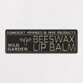 Waterdichte bijenwas Lip Balm Label Gold Bee Black (Design 1)