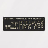 Waterdichte bijenwas Lip Gloss Label Gold Bee Blac (Design 1)