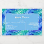 Waterdichte Blauwe Groene Swirls Zeep Verpakking L Voedselcontainer Etiket (Enkel label)