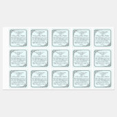 Waterdichte blauwe perkament in vintage stijl labels (Vel)