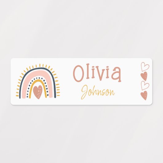 Waterdichte Boho Rainbow naamlabels Labels (Design 2)