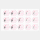 Waterdichte Bunny Naam Sticker Label (Vel)