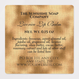  waterdichte cosmetica geweven goudfolie labels