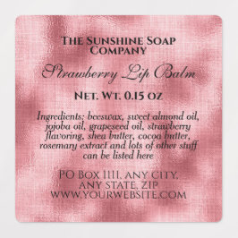  waterdichte cosmetica geweven roze folie labels