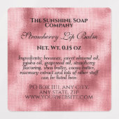 waterdichte cosmetica geweven roze folie labels (Design 2)
