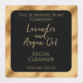 Waterdichte cosmetica productlabel - Zwart & Goud Labels (Design 1)
