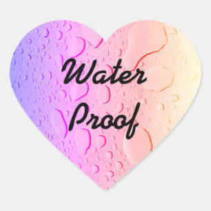 Waterdichte druppels spatvrij roze goud ombre hart sticker