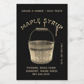 Waterdichte Esdoornsiroop Voedsellabel Zwart & Gou Voedselcontainer Etiket (Enkel label)