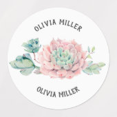 Waterdichte florale roos succulente-naamlabels labels (Design 1)