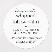 Waterdichte geklopte talg-balm-boter-crème labels (Design 1)