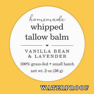 Waterdichte geklopte talg-balm-boter-crème labels