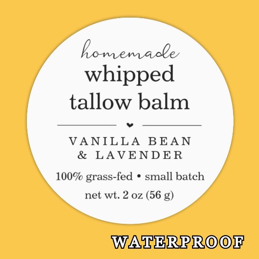 Waterdichte geklopte talg-balm-boter-crème labels