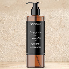 Waterdichte gekrulde lettertype zwarte cosmetica f sparkling wijnetiket