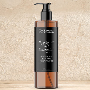 Waterdichte gekrulde lettertype zwarte cosmetica f sparkling wijnetiket