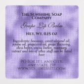  waterdichte geweven paarse folie zeep labels (Design 2)