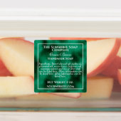 Waterdichte groene folie en witte zeep labels (Aangebracht)