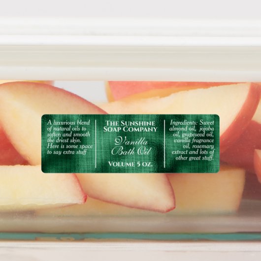 waterdichte groene folie zeep labels (Aangebracht)