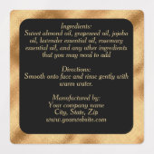 Waterdichte ingrediënten label - Black Gold Square (Design 1)