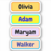 Waterdichte Kind Naam Etiketten, Naam Stickers Voo (Voorkant)