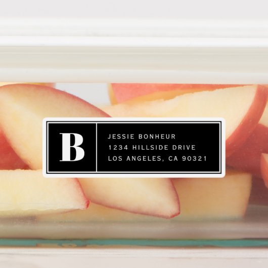 Waterdichte labels met monogram | Adres of info (Aangebracht)