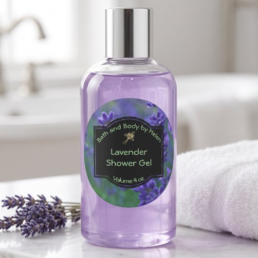 Waterdichte lavendel bad- en cosmetica label