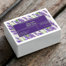 Waterdichte Lavendel Bloemen Zeep Product Label