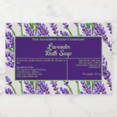 Waterdichte Lavendel Bloemen Zeep Product Label Voedselcontainer Etiket (Enkel label)