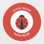 Waterdichte lieveheersbeestjes labels voor schoolk (Design 1)