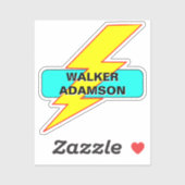 Waterdichte Naam Sticker voor Kinderen (Lightning  (Vel)